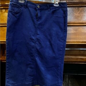 Classic Blue Midi Skirt